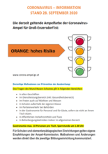 Cornavirus-Ampel für Groß-Enzersdorf orange