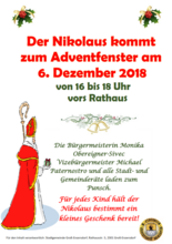 Der Nikolaus kommt am 6. Dezember ins Rathaus