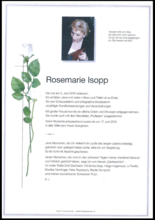 Rosemarie Isopp verstorben