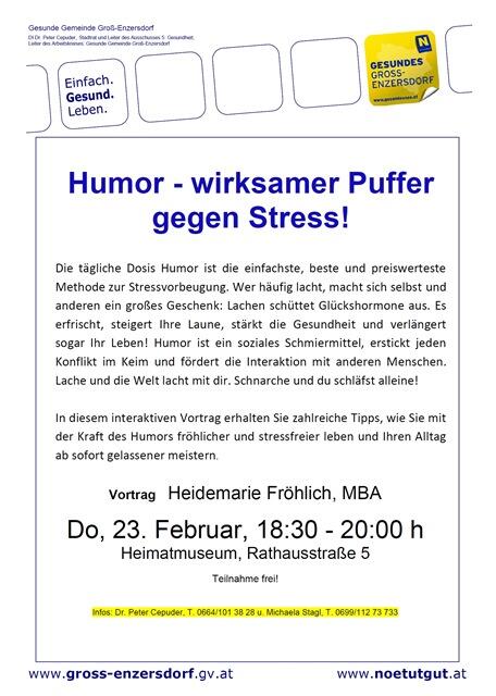 Plakat GG Groß-Enzersdorf- Humor Vortrag